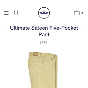 Peter Millar Ultimate Sateen 5 pocket pant, Khaki
